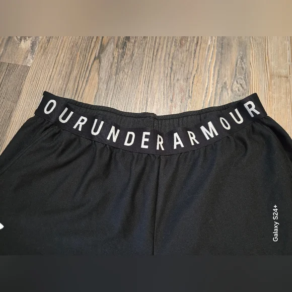Under Armour Black Athletic Shorts with White Logo - Picture 7 of 10